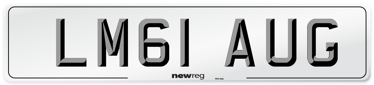 LM61 AUG Number Plate from New Reg
